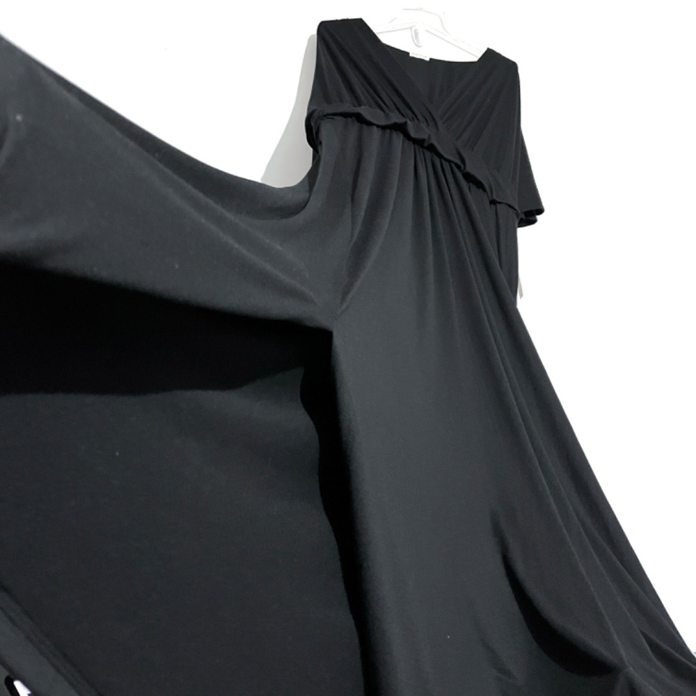 Kiyonna Vienna Black Stretch Maxi Dress Side Slits - Picture 6 of 14